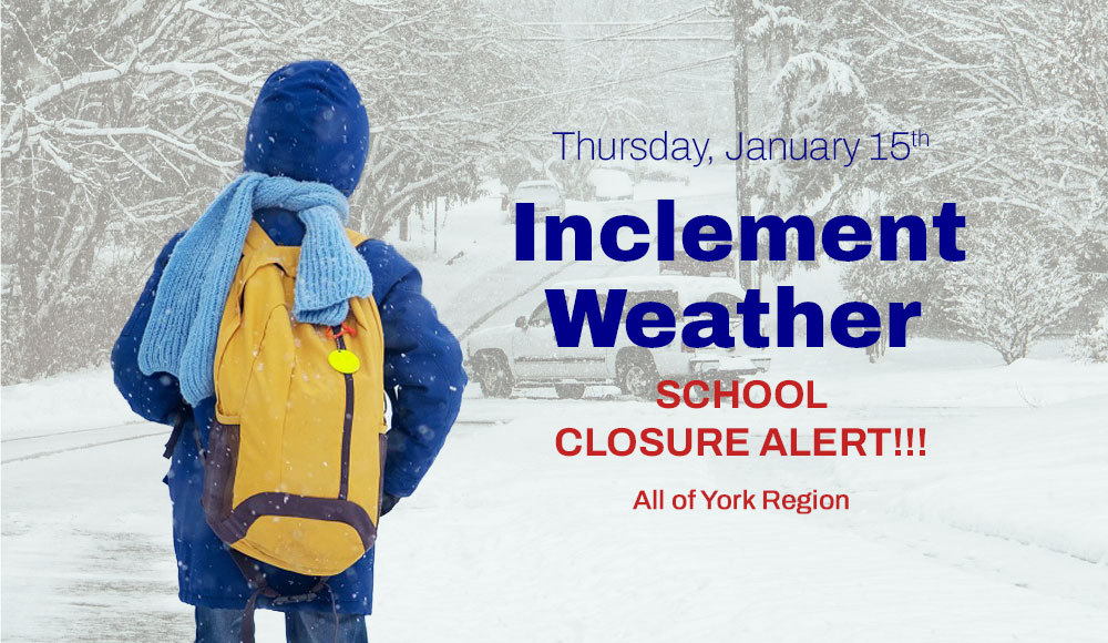 Inclement Weather Day: Thursday, January 15th 